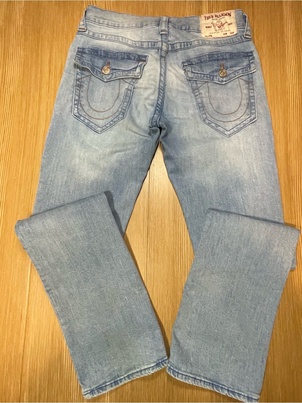 True Religion Ricky Relaxed Straight Jeans Mens Size 30x32 Light Wash